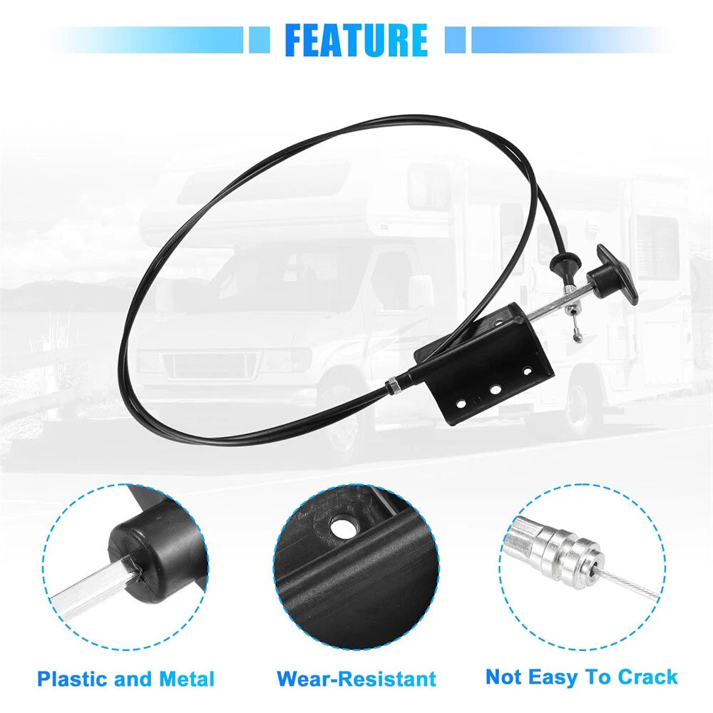 Hood Latch Lock Control Cable for Dodge D150 D250 W150 W100 (1981-1993)