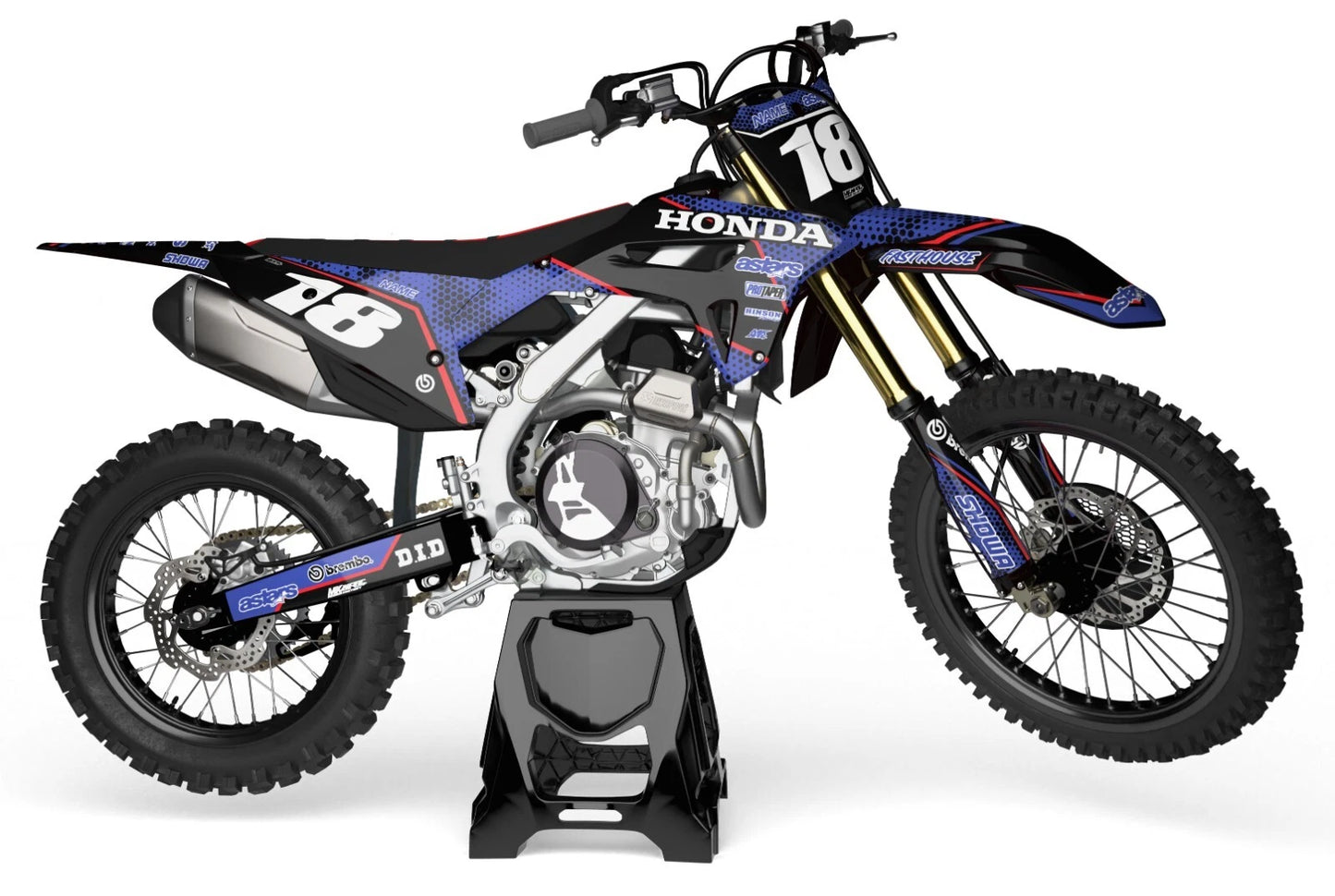 Custom Graphics Full Kit for Honda CRF 110 2019-2024 Clipper Black Stickers
