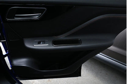 Carbon Side Door Handle Storage Box Cover Trim fit For Jaguar F-pace 2016-2018