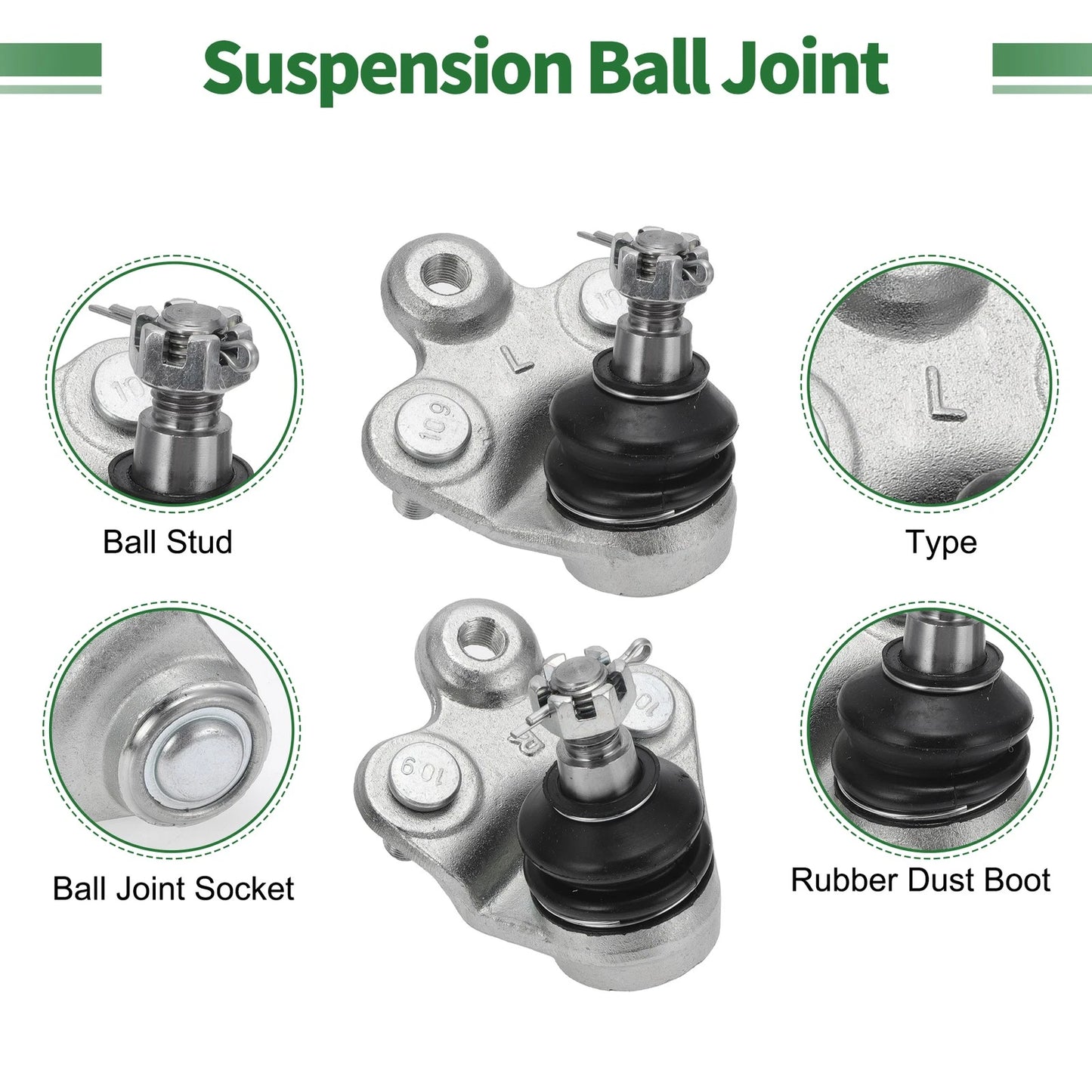 4 Pcs Front Suspension Kit Outer Tie Rod Ends Lower Ball Joint for Honda Civic (2006-2011)