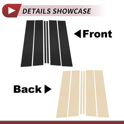6 Pcs Door Pillar Window Trim for Ford Explorer (2020-2023) Black