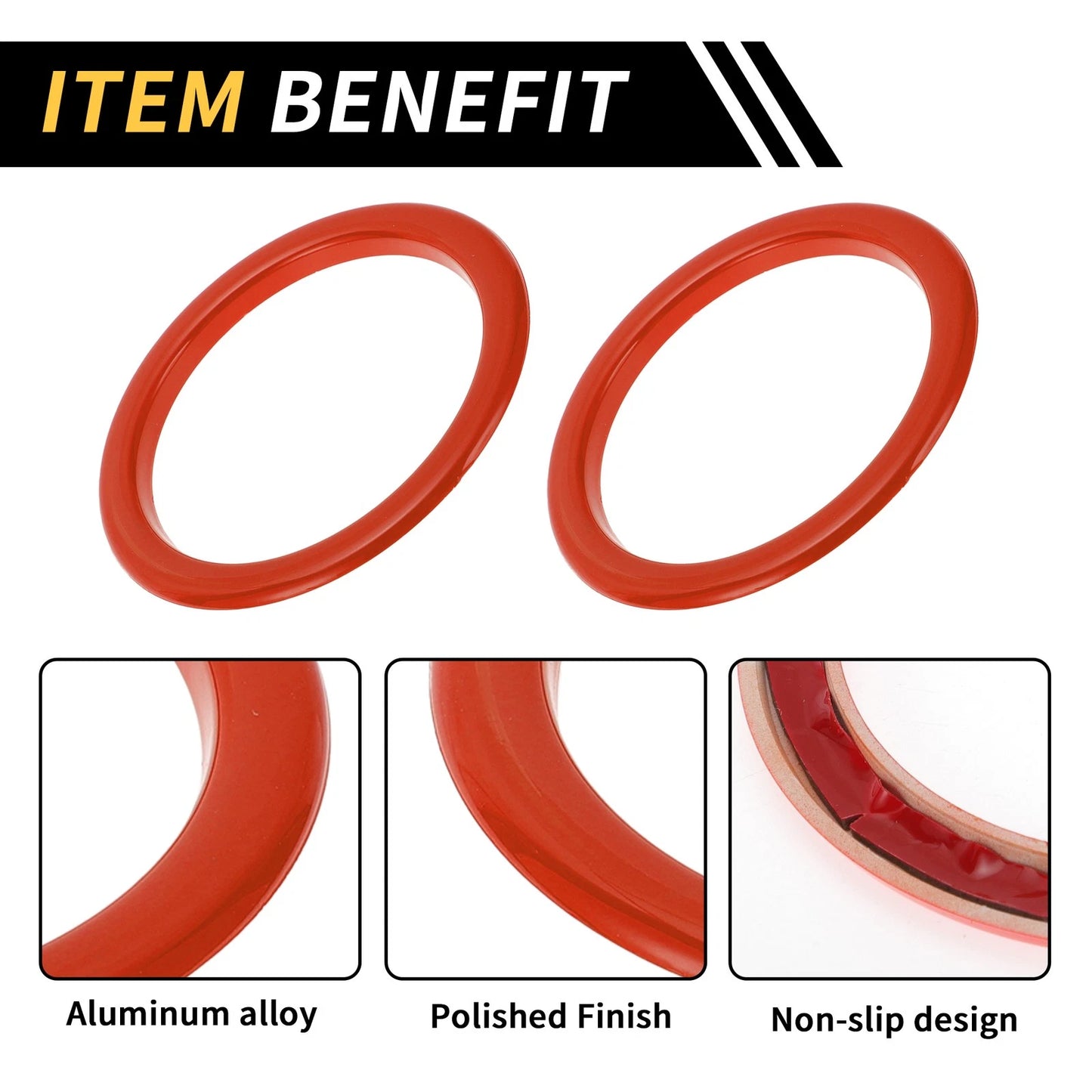 AC Vent Dashboard Decoration Rings Orange for Toyota Tundra (2014-2021) 4 Pcs