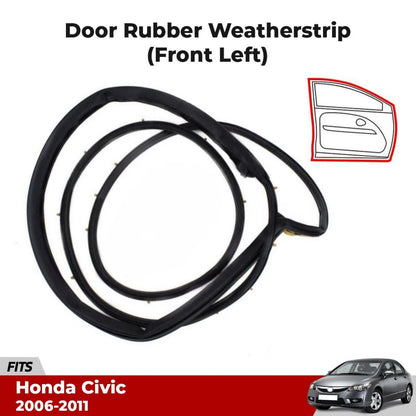 Door Rubber Seal Weatherstrip Front LH Fits Honda Civic FD 4D Sedan 2006-11 D06