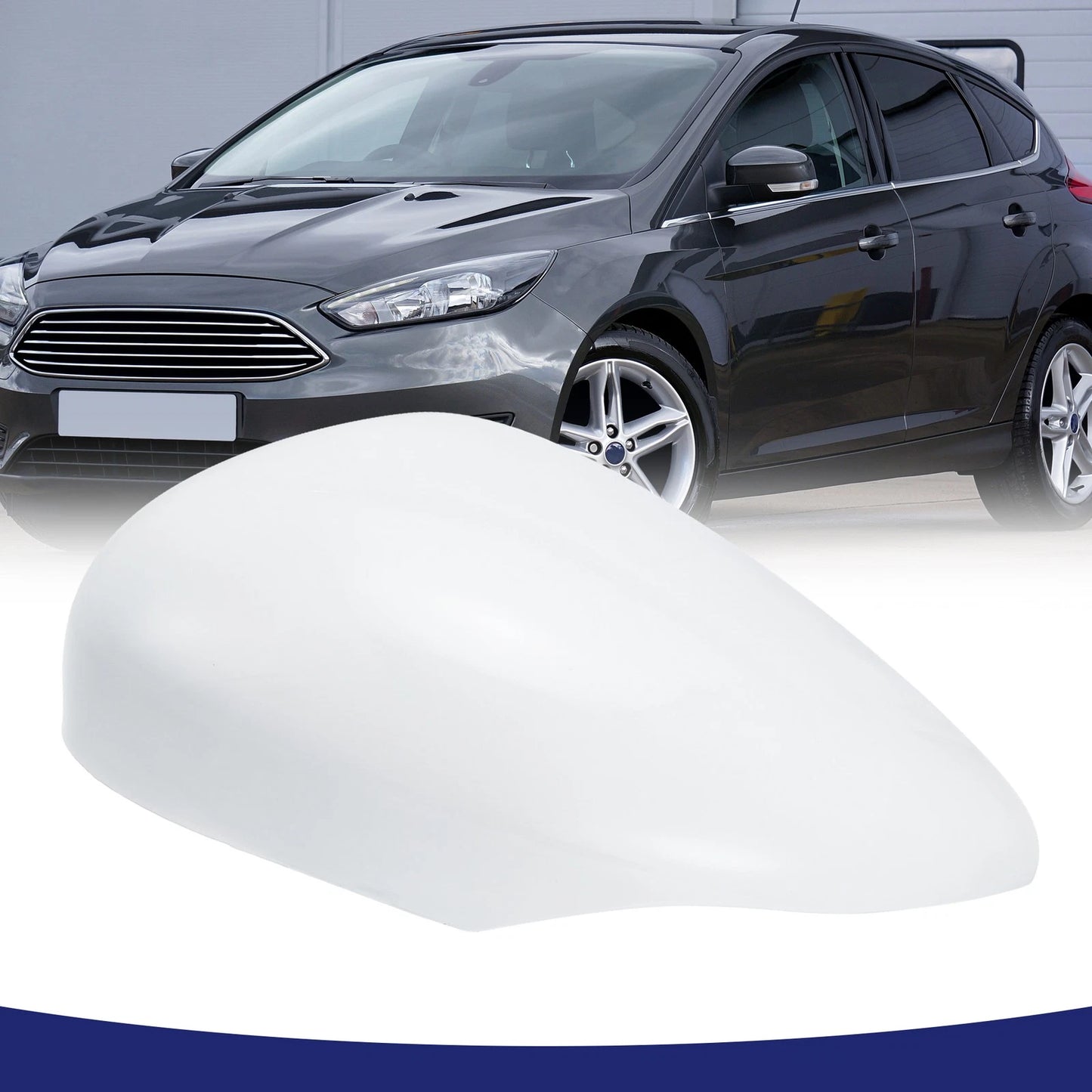 Left Passenger Side Wing Mirror Cap Cover White for Ford Fiesta (2009-2017)