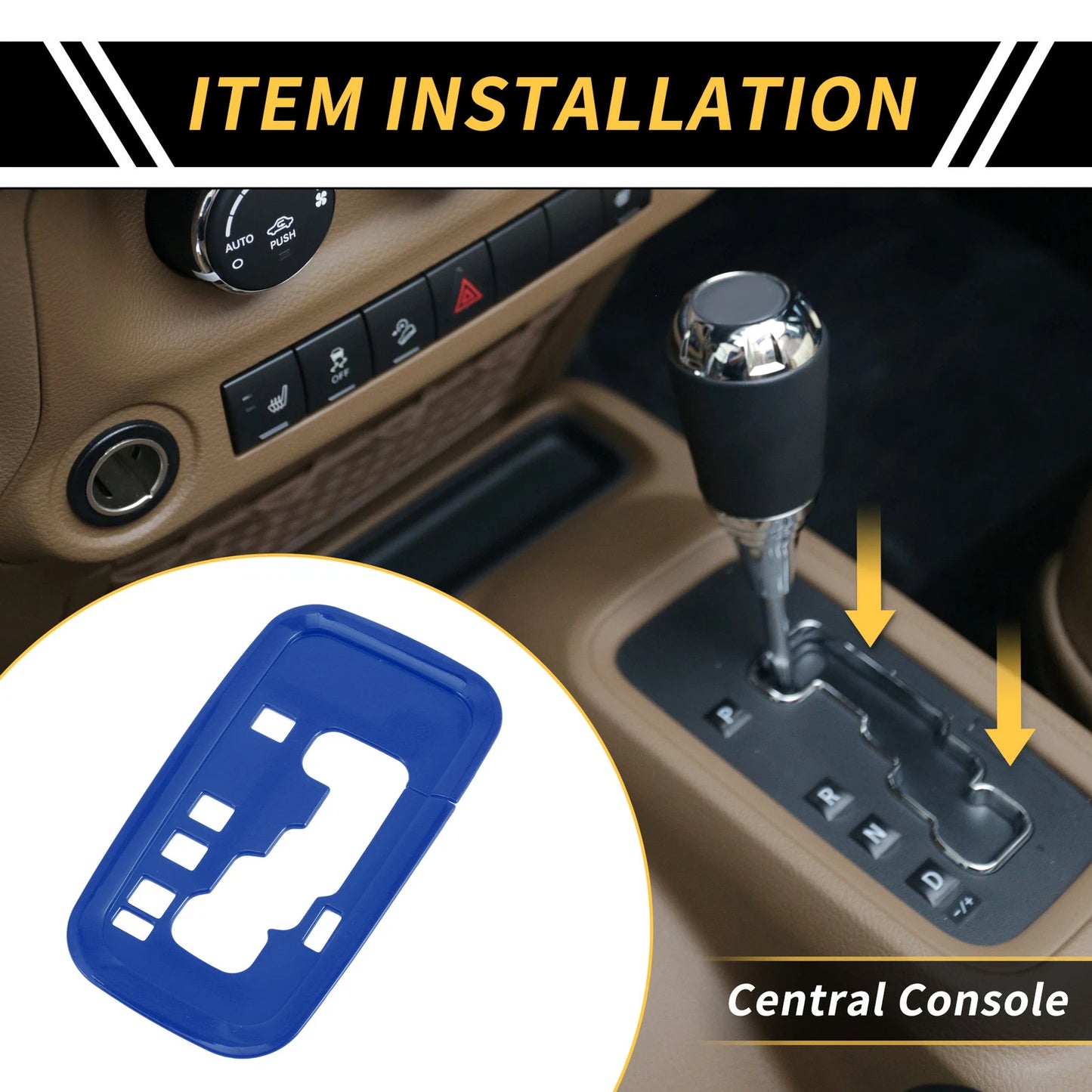 Center Console Gear Shift Frame Panel Cover for Jeep Wrangler JK JKU (2007-2018)