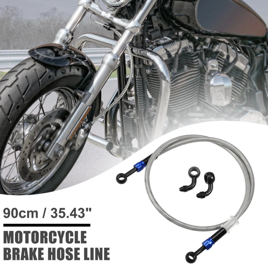 AN3 28 90 Degree Brake Hose / 90cm / Motorcycle Braided Line Tube for Make Model