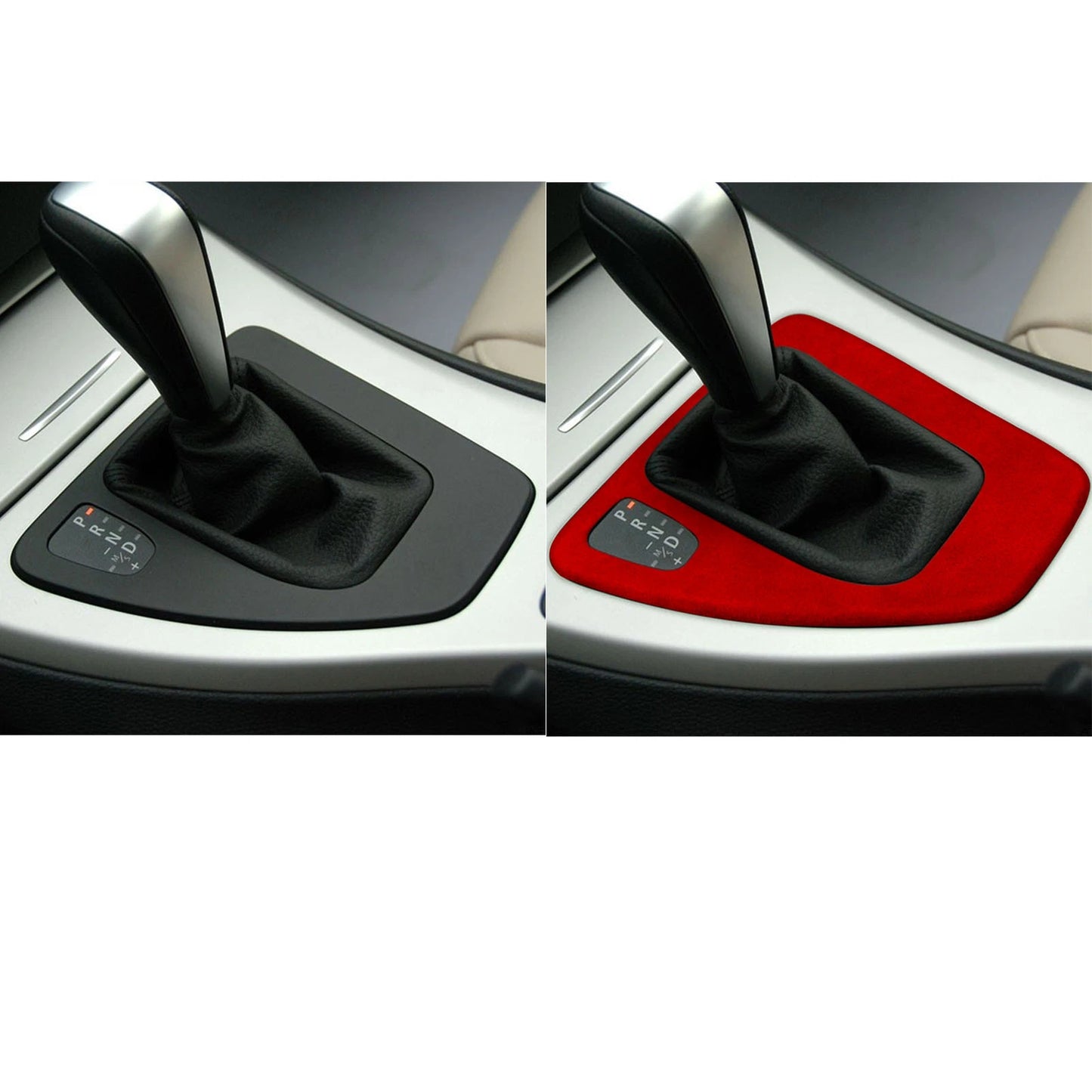 Red Leather Gear Shift Panel Trim for BMW 3 Series E90 E92 E93 (2005-2012)