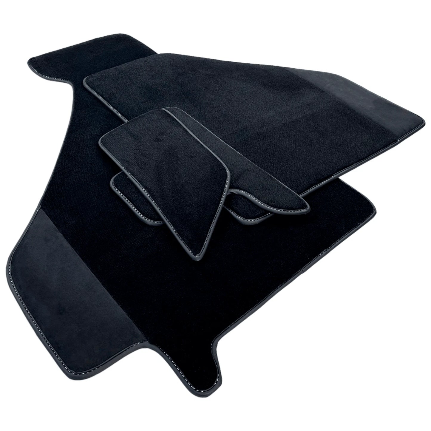 AutoWin Black Floor Mats for Ferrari F355 (1994-1999) with Alcantara Leather