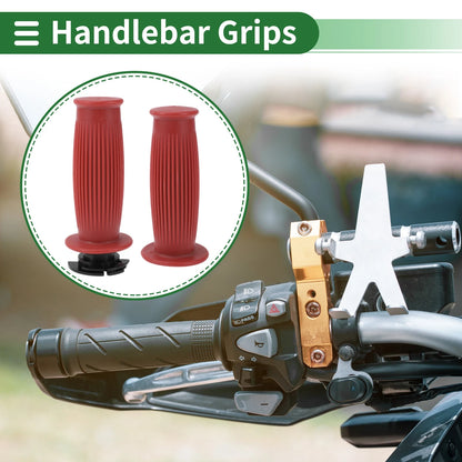 7/8" 22mm Hand Grips TPU Dark Red Stripe for Motorcycle
