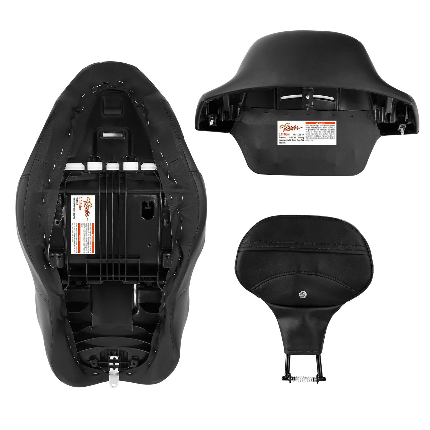 Driver Passenger Seat & Backrest for Harley Touring Tri Road Glide (2014-2023)