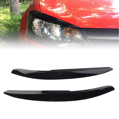 Headlight Eyebrow Cover Trim for VW Polo Mk5 6R 6C (2011-2017) Glossy Black