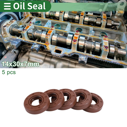 Oil Seal 5 x 14x30x7mm Seal Ring Rotary Shaft Seal Fluorine Rubber for All Vehicles