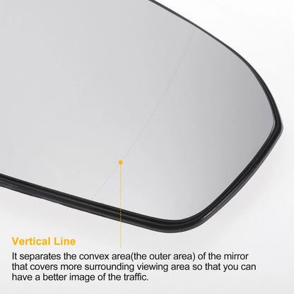Right Side White Heated Mirror Glass for Ford Mondeo (2014-2022)