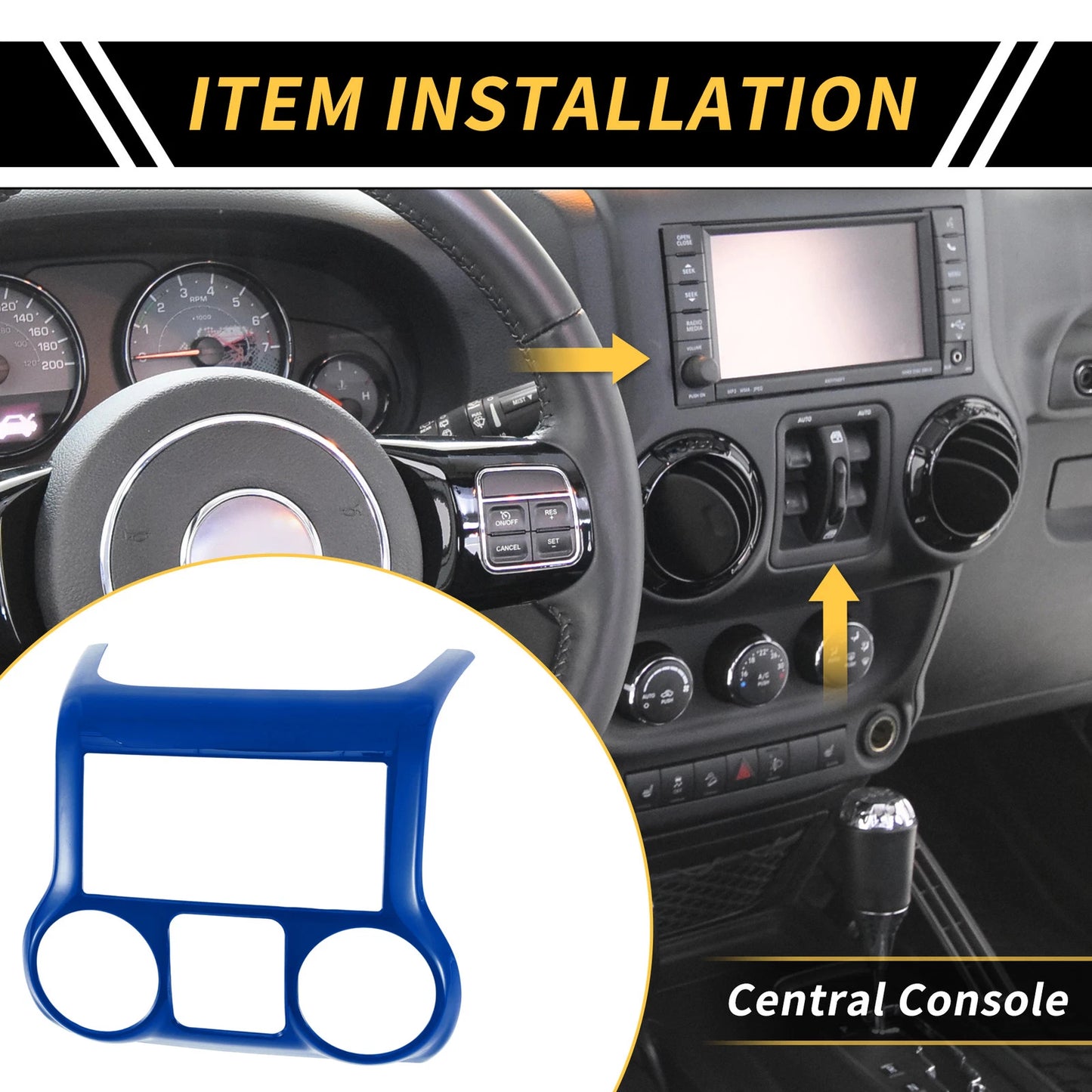 Console Dashboard Panel Cover Trim for Jeep Wrangler JK JKU (2011-2017)