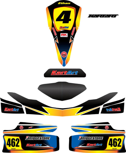 OTK Cadet Rookie 10-14 KART ART Sticker Kit - SUNRISE STYLE Decals