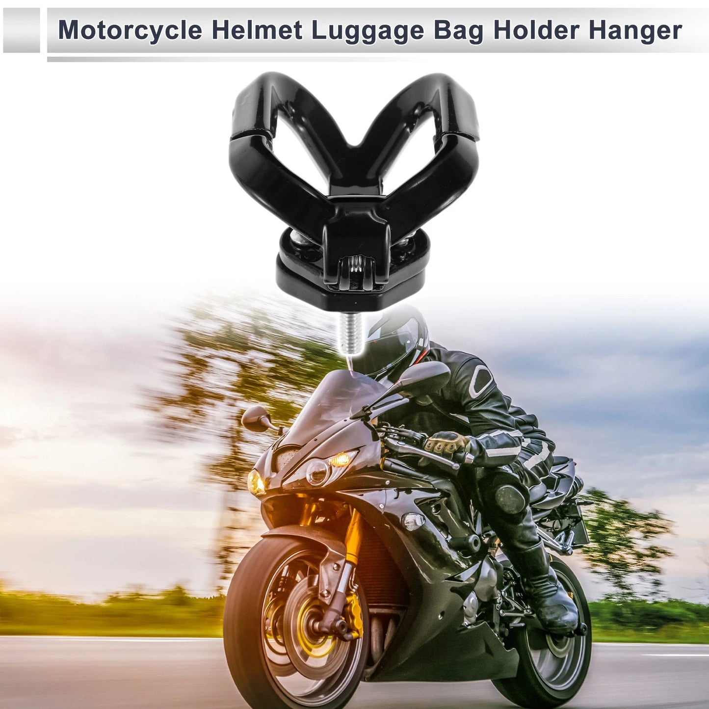 Butterfly-type Open-closed Double Hook for Motorcycle Hanging Hook 1 Pc Black