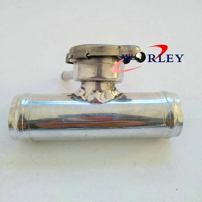 32mm Aluminum In-Line Radiator Hose Connector Filler Neck/Cap for Car