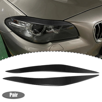 Headlight Eyebrow Cover Stickers for BMW F10 Carbon Fiber (2011-2017)