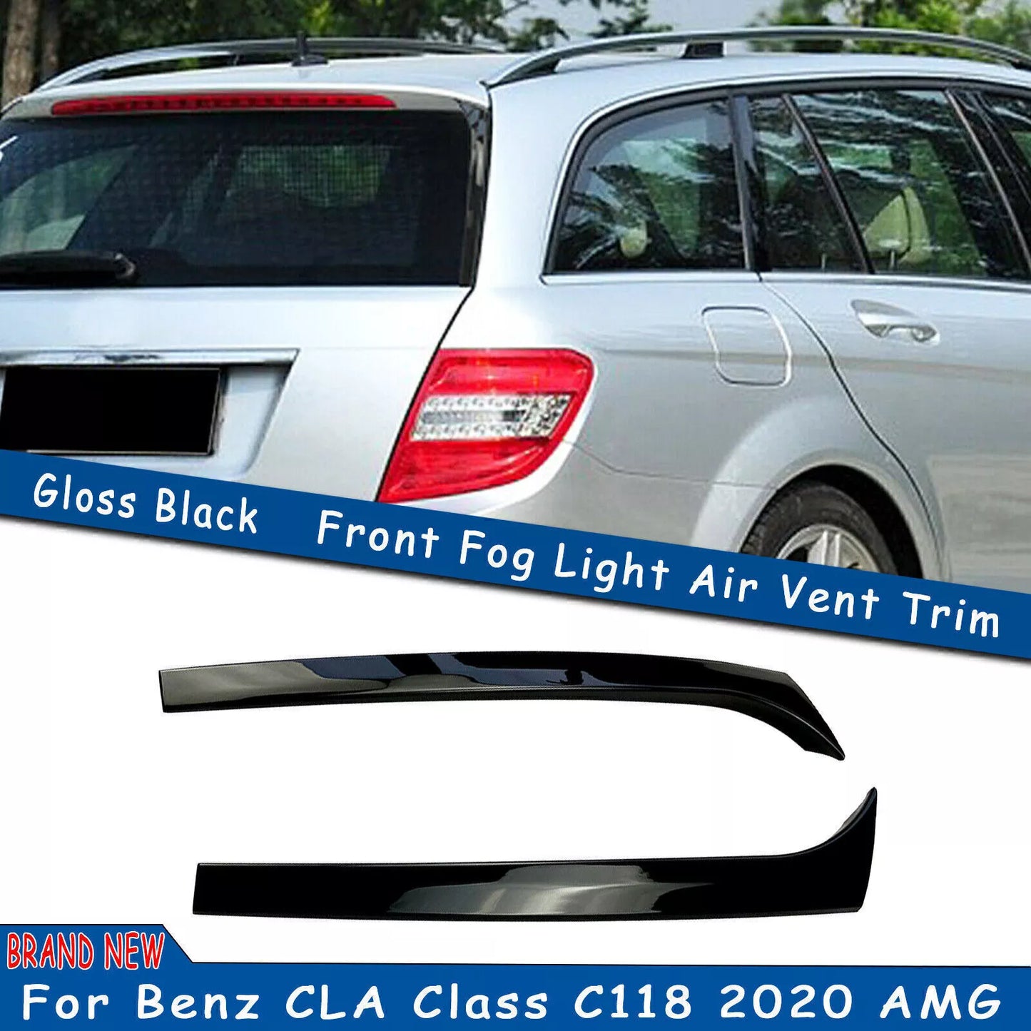 Rear Window Spoiler Side Wing Cover for Mercedes W204 S204 (2007-2014)