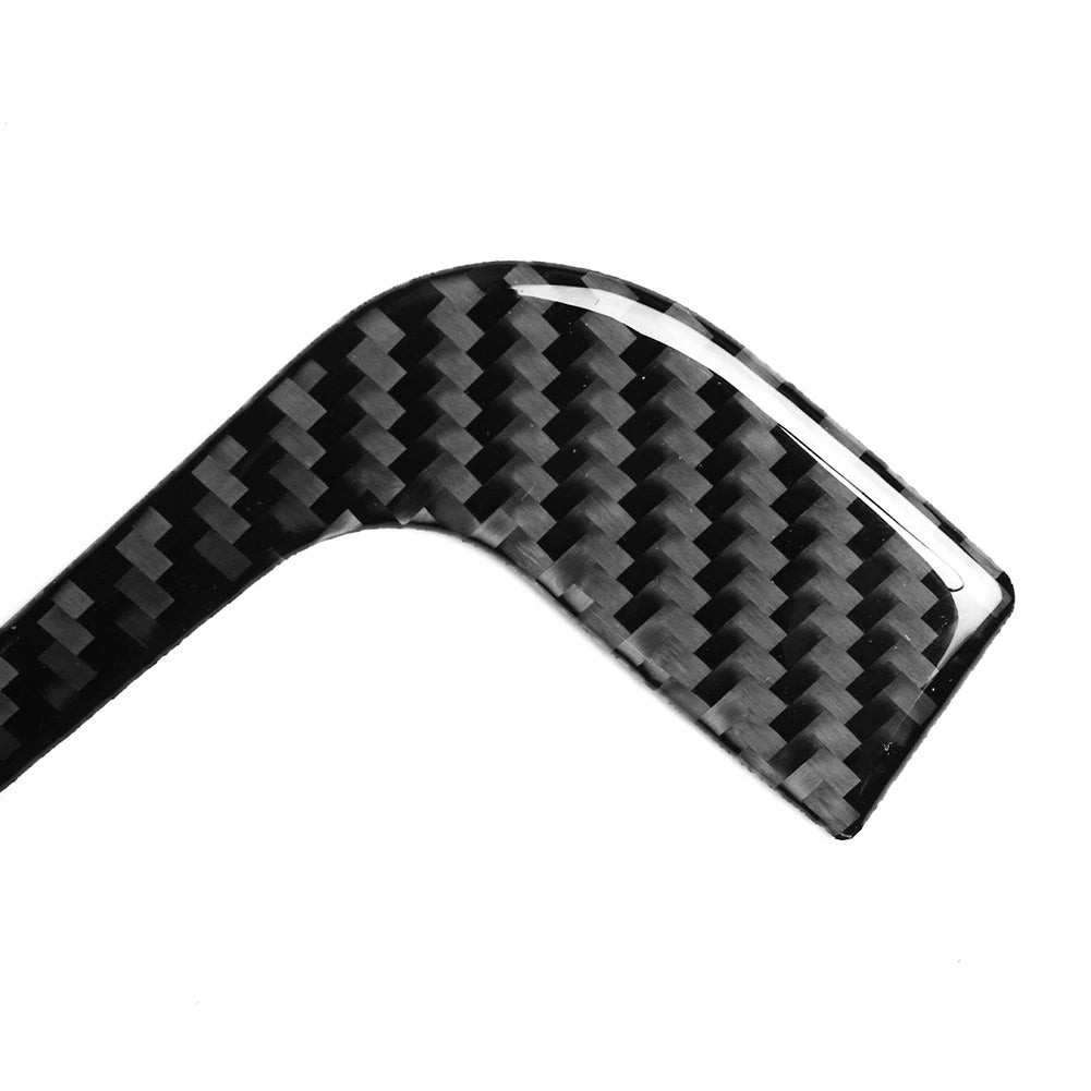 Black Carbon Fiber Interior Door Handle Trim Cover for Fiat 500 (2012-2015)
