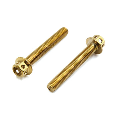 6pcs Gold Tone M6 x 40mm Hexagon Bolts for Motorcycle Scooter