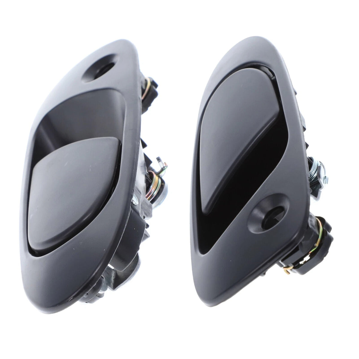 Set of 2 Front Left & Right Door Handles Outer Black for Honda Civic (91-95)