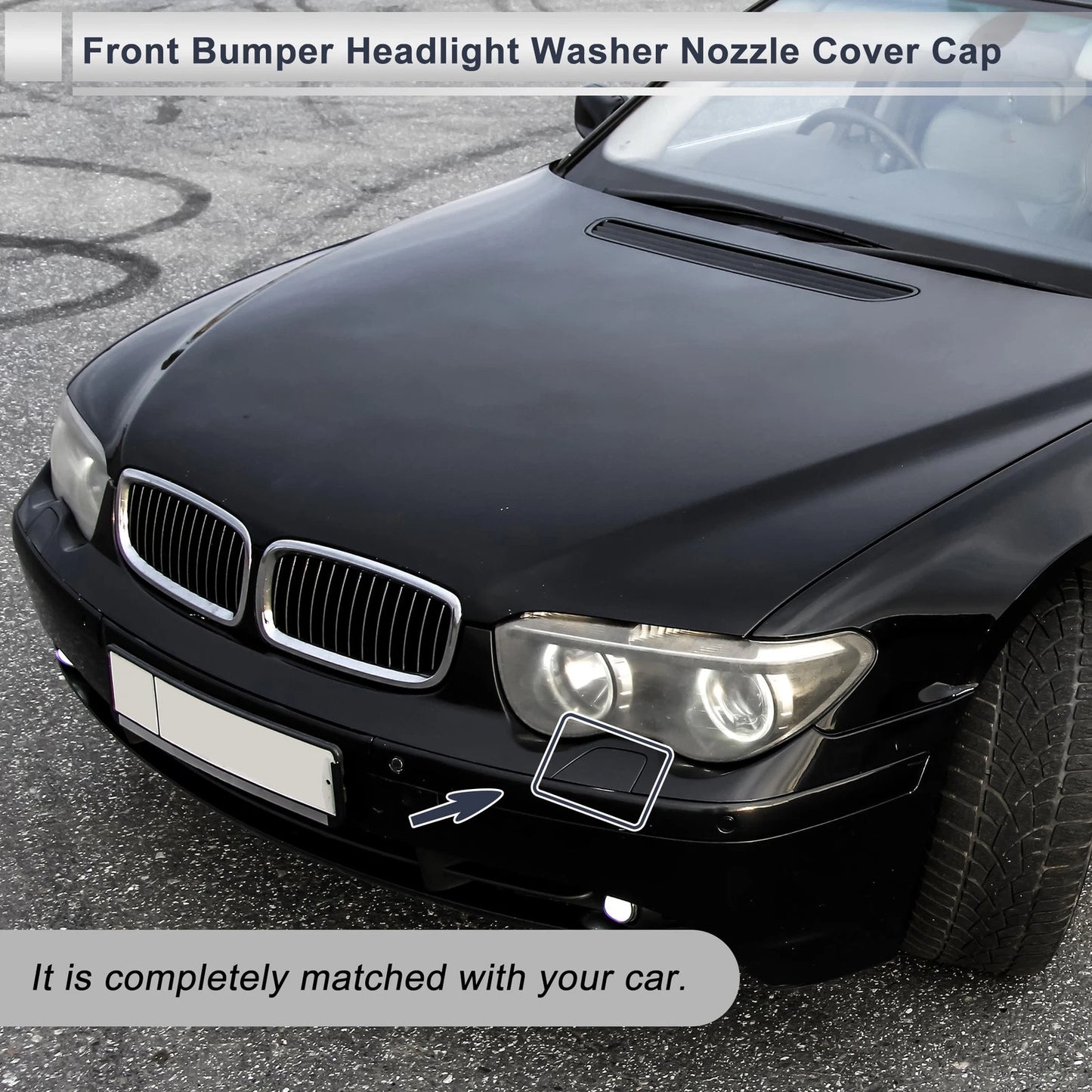 Bumper Headlight Washer Nozzle Cover for BMW 750i (Unpainted)