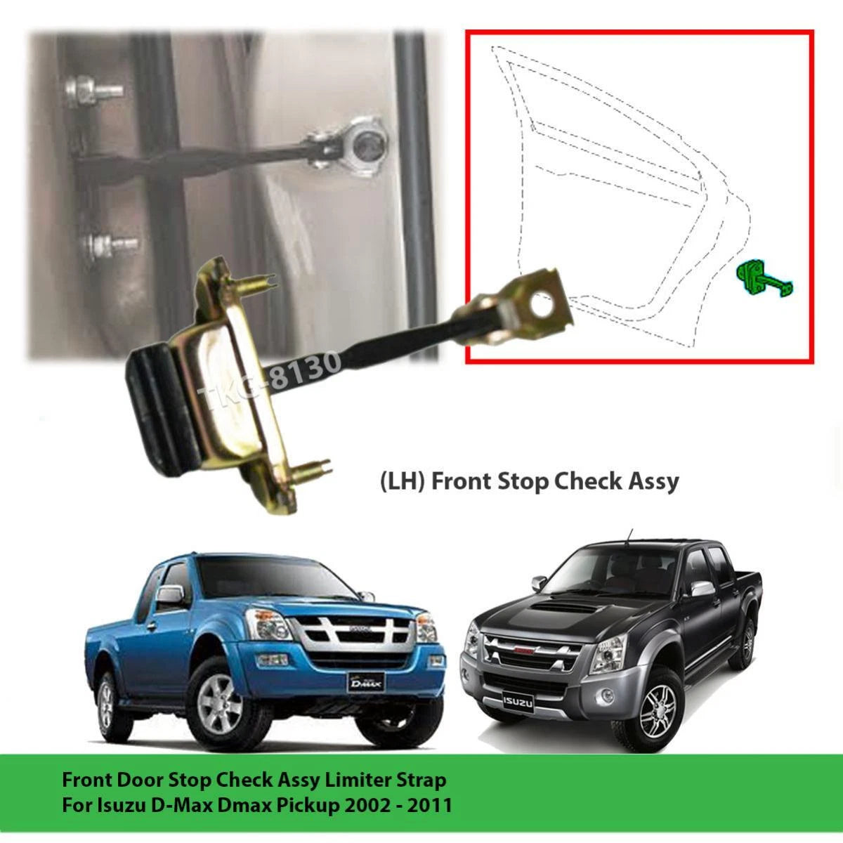 Left Front Door Stop Check Limiter Strap for Isuzu D-Max DMax (2002-2011)