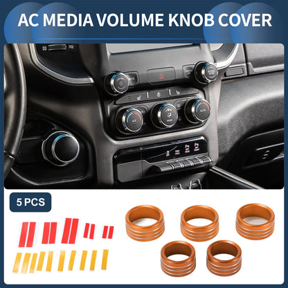 Volume Switch Knob Cover Ring for Dodge RAM (2018-2022) 5x Orange