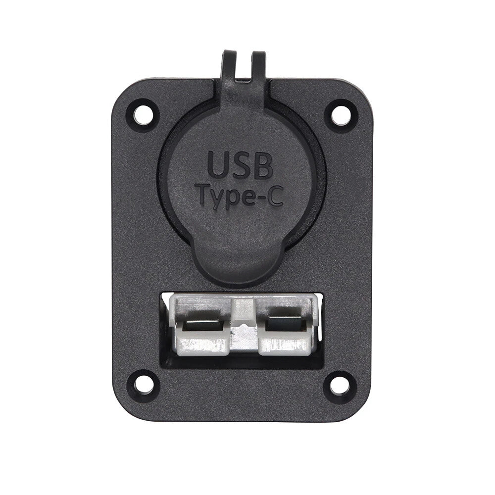 USB + Type C Power Socket Flush Mount for Anderson Plug Camper Boat Caravan