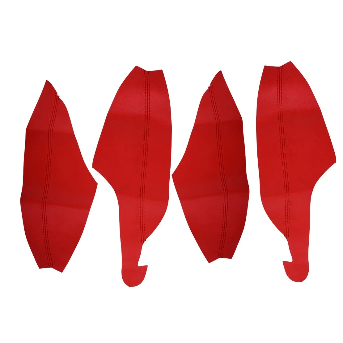 4 x Red Leather Door Armrest Trim Covers for Toyota Corolla (2014-2019)