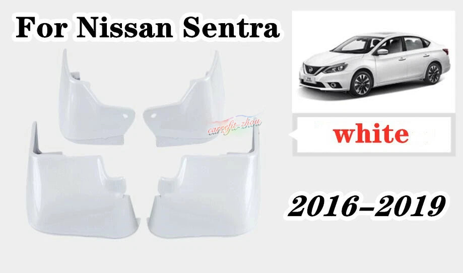 Splash Guards Mud Flaps Fender 4PCS White for Nissan Sentra (2016–2019)