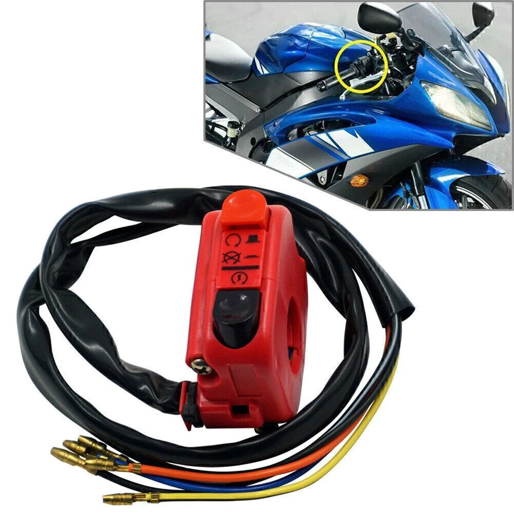 7/8" Handlebar Ignition Switch for Universal Motorcycles - RED