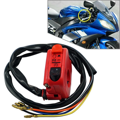 7/8" Handlebar Ignition Switch for Universal Motorcycles - RED