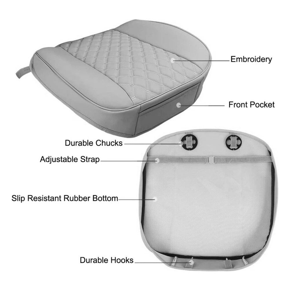 Gray Soft Front Seat Cover Pad Cushion for Universal Sk