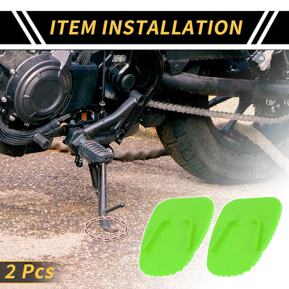 Kickstand Pad 3.54x2.36in Support Plate Green 2 x Universal Motorcycle