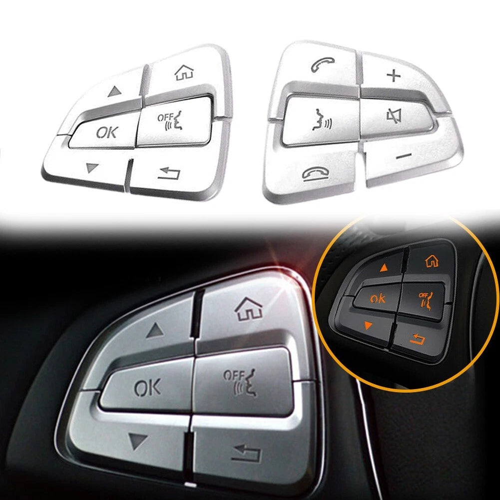 Steering Wheel Button Cover Trim 1 set for Mercedes C-Class (2014–2021)