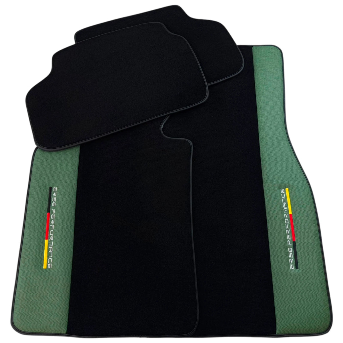 AutoWin Floor Mats for Rolls Royce Shadow (1965-1977) - Green Leather