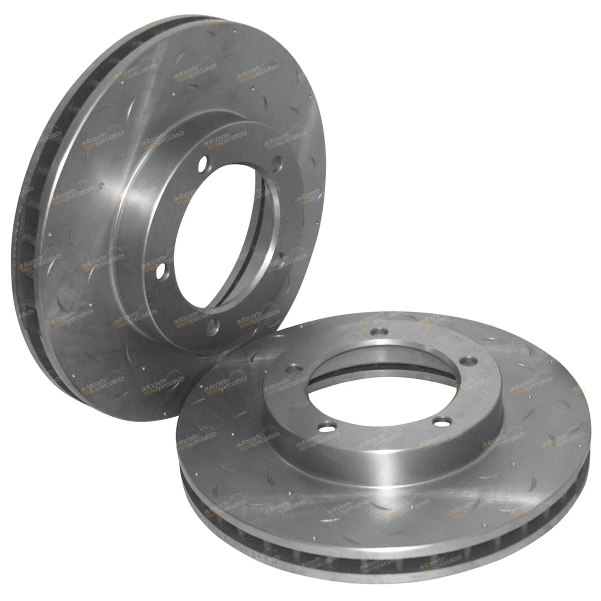 2 x Front Drilled Slotted Rotors Pads for Landcruiser 76-79 Series