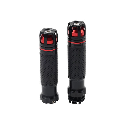22MM BLK+RED Handle Bar Hand Grips for Honda, Suzuki, Yamaha, Kawasaki