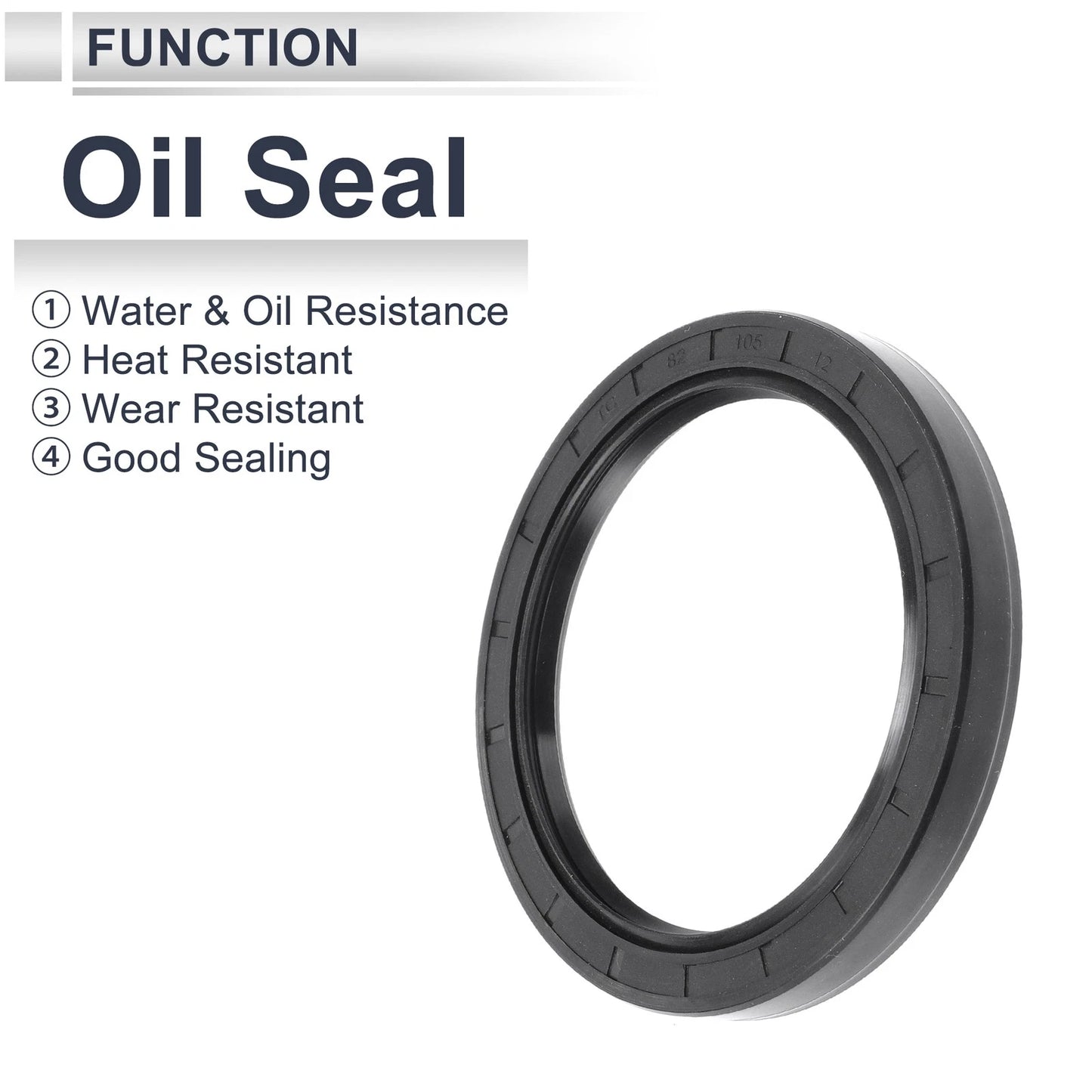 Oil Seal 82x105x12mm Black 5 Pcs Nitrile Rubber Seal Ring Rotary Shaft Seal
