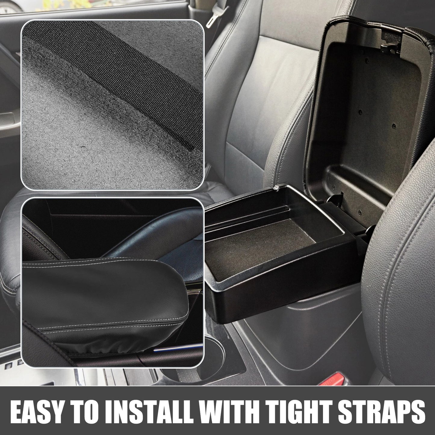 Kia K5 Center Console Armrest Cover 2021-2023 Faux Leather Black Gray