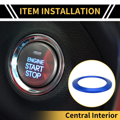 Engine Start Stop Button Cover Ring for Ford F-150 (2016-2021) Blue