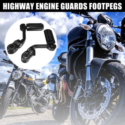 Foot Pegs / 1 Pair / Long Angled Mount Pedal for Harley