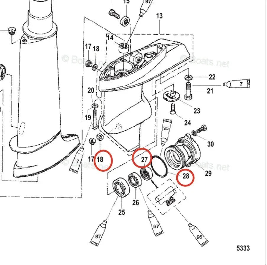 Lower Unit Oil Seal for Mercury Marine 4/5/6HP Outboard Engine