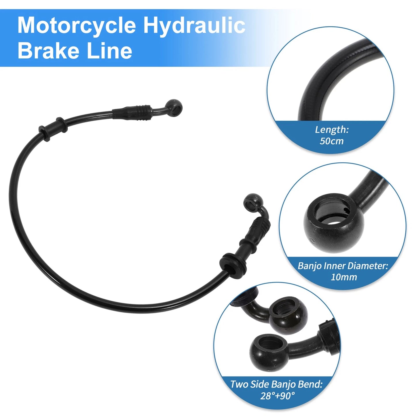 Hose / 50 cm / Brake Oil Nylon PU Stainless Steel Wire Braid for Motorcycle