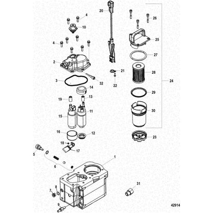 New Fuel Filter Kit for MerCruiser 35-40HP (35-8M0093688/35-866171A01)