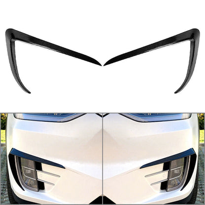 Carbon Fiber Front Fog Light Eyebrow Cover Trim for Tesla Model X (15-20)