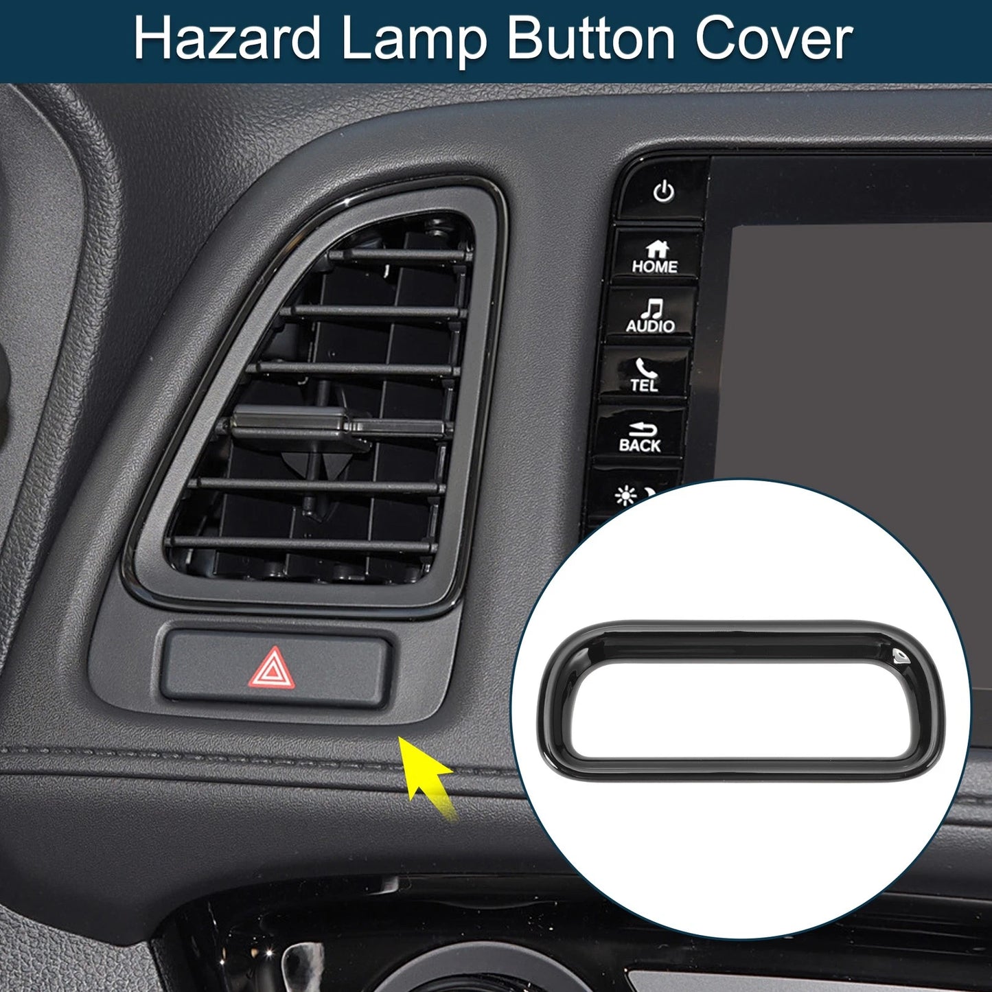 Warning Lamp Button Cover for Honda Vezel RV3 RV4 RV5 RV6 (2021-2023) Black 1 x