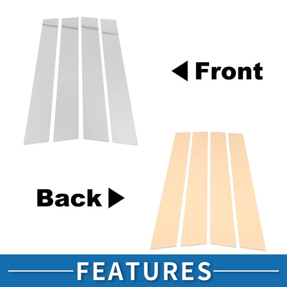 4 Pcs Door Pillar Window Trim for Toyota Highlander (2008-2013) Chrome Silver